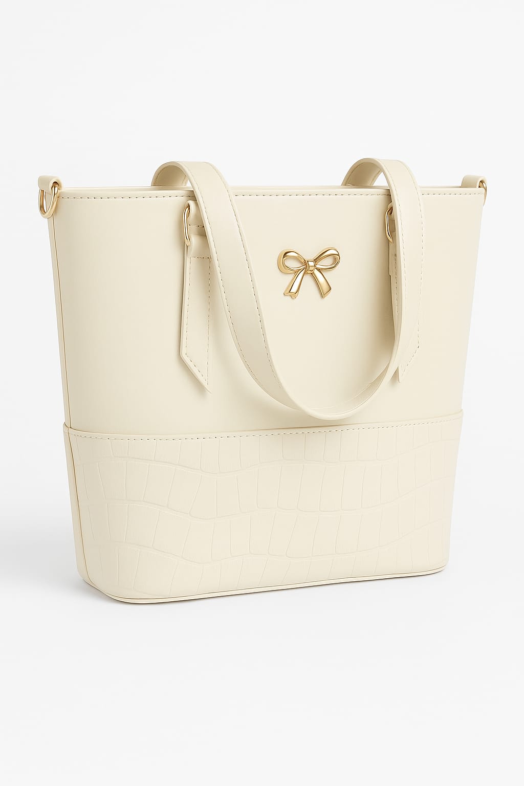 VOGENZA Yellow Bow Charm Tote