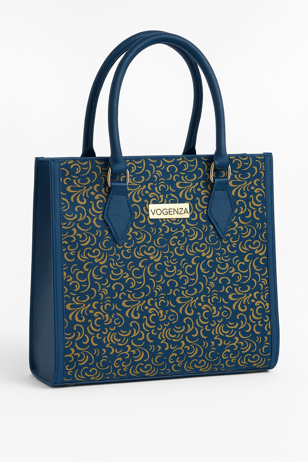 VOGENZA Royal Black & Gold Embroidered Tote – Luxe Festive Edition