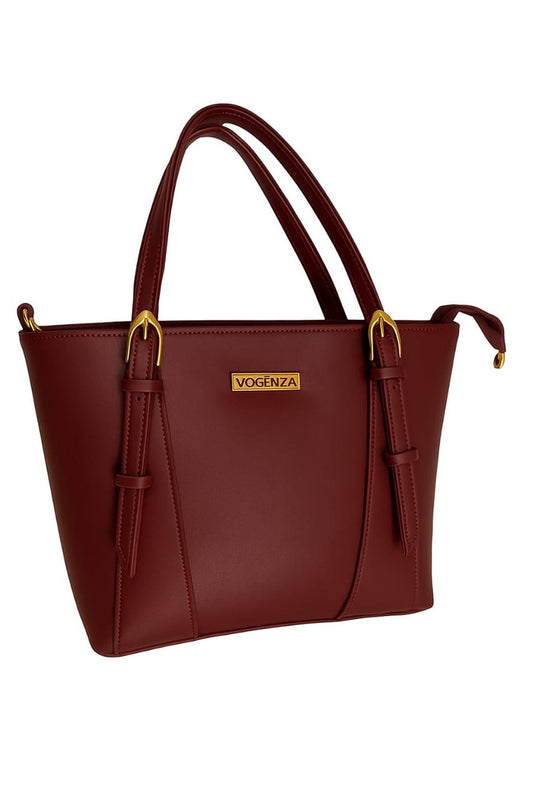 VOGENZA Maroon Handbag – Elegant Shoulder Tote (Multi Colors)