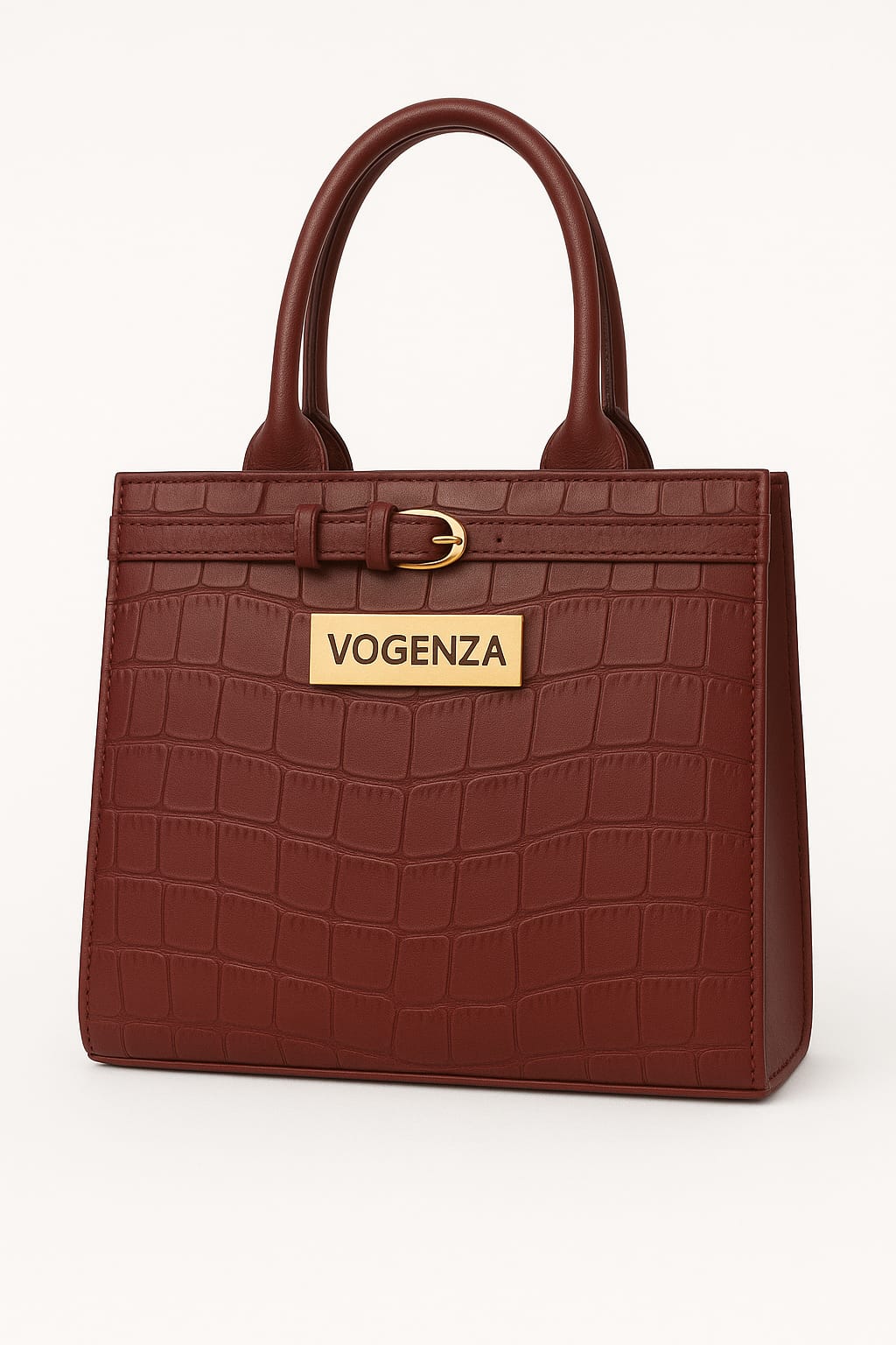 VOGENZA Maroon Croc Mini Tote
