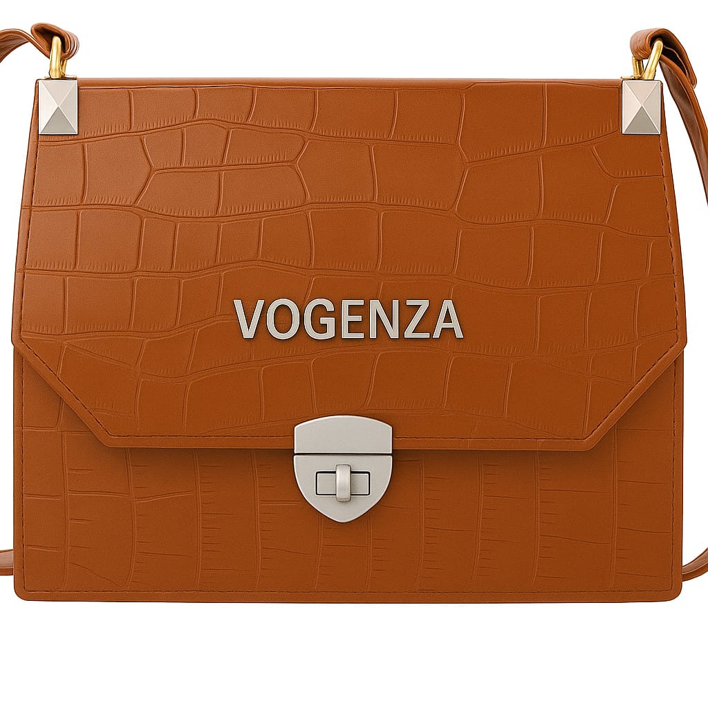 VOGENZA Luxe Croc-Textured Sling Bag – Available in Multiple Colors